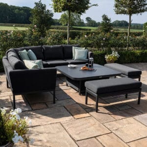 Pulse Square Corner Deluxe Dining Set - With Rising Table / Charcoal - Image 4