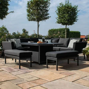 Pulse Square Corner Deluxe Dining Set - With Rising Table / Charcoal - Image 7
