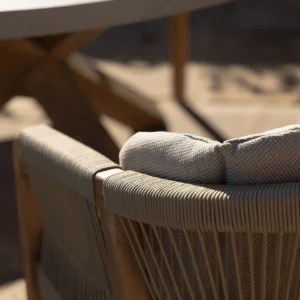 New Martinique 6 Seat Round Dining Set - Light Brown - Image 7