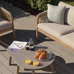 Martinique Rope Weave 2 Seat Sofa Set with 2 Lounge Armchairs & 2 Round Coffee Tables - Image 6