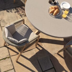New Martinique 4 Seat Round Dining Set - Light Brown - Image 6