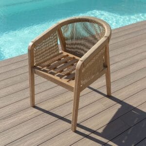 New Martinique 4 Seat Round Dining Set - Light Brown - Image 15