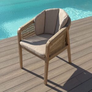 New Martinique 4 Seat Round Dining Set - Light Brown - Image 16